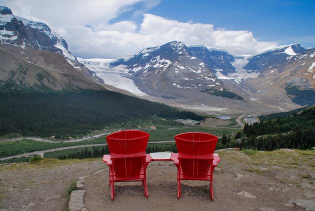 Uitzicht op de Athabasca gletsjer