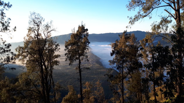 Richting de jeep na Bromo -ochtendview