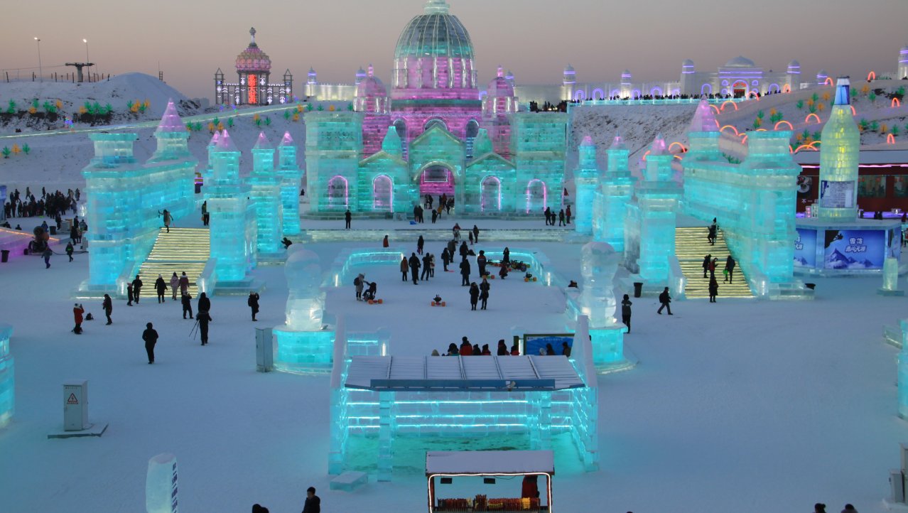 Een stad van ijs bij Harbin Snow&ice world!!