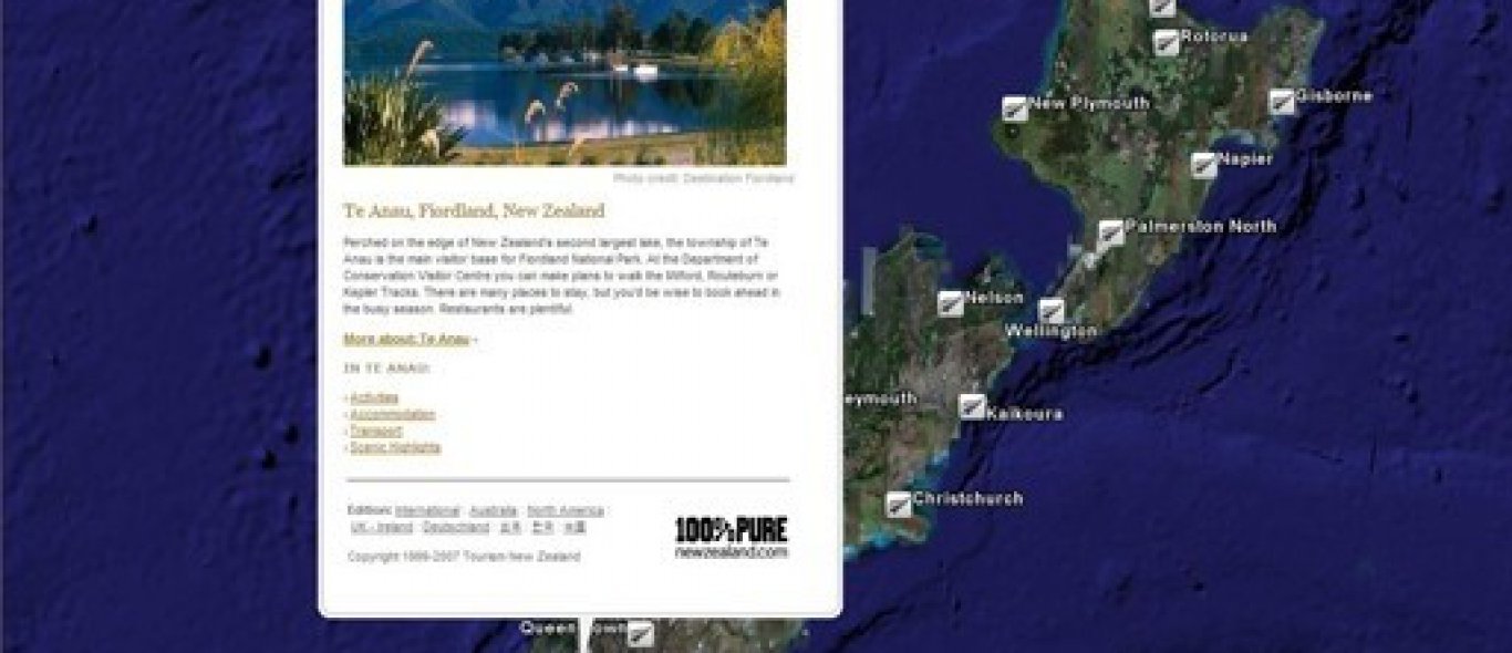 Nieuw-Zeeland op Google Earth image