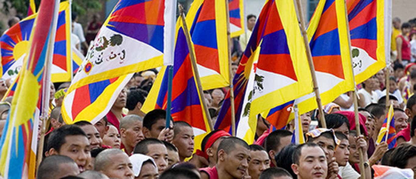 Tibet vlag 'made in China' image