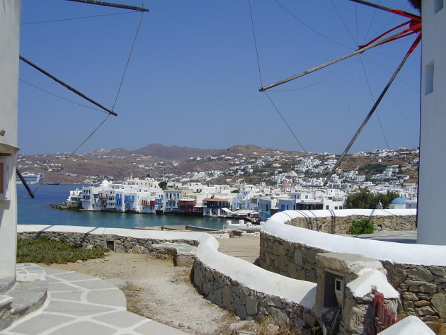 Witte huisjes in Mykonos