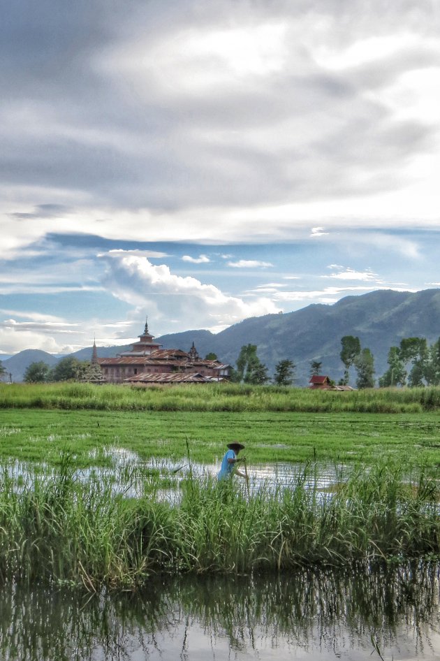 Op de fiets bij het Inle Lake