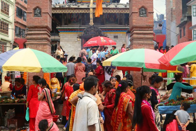 drukte op Durbar Square