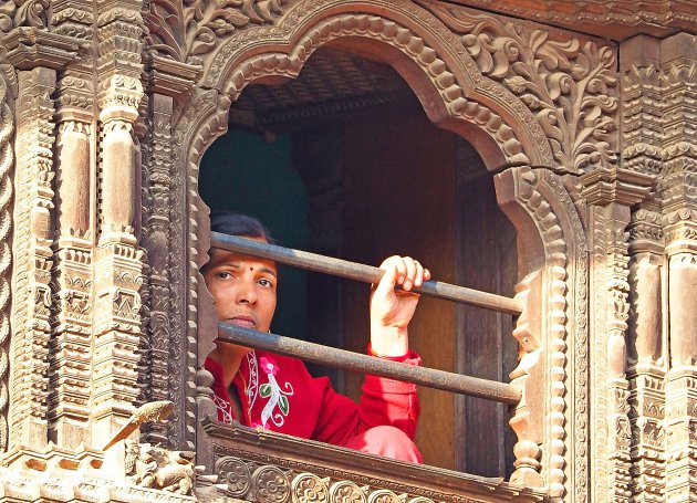 Vrouw in Bhaktapur