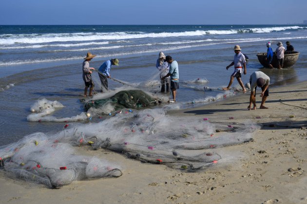 Dagelijkse visvangst bij Da Nang