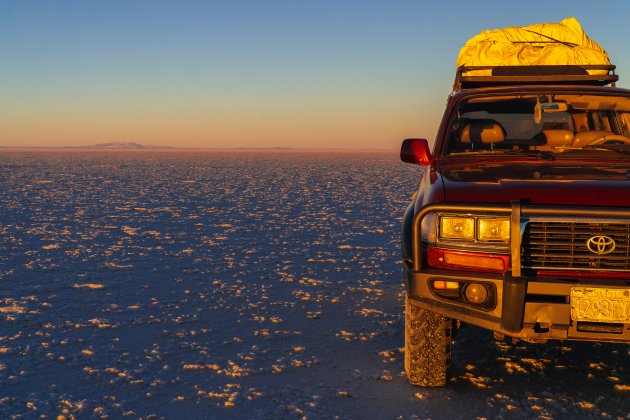 Zonsondergang op de Salar de Uyuni