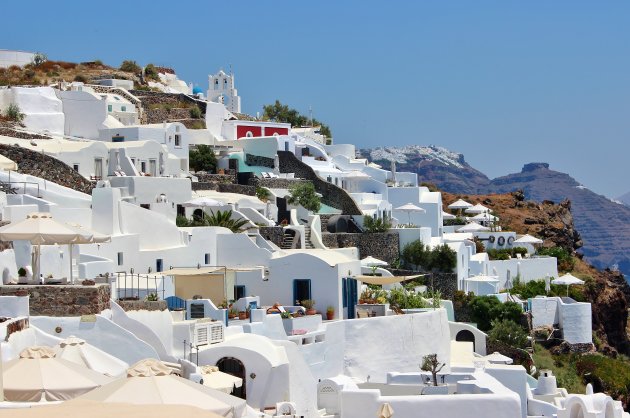 Kubushuisjes in Oia