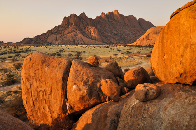 Spitzkoppe in avondgloed