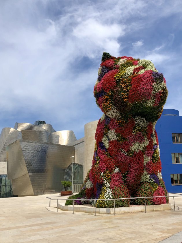 De Puppy bij het Guggenheim