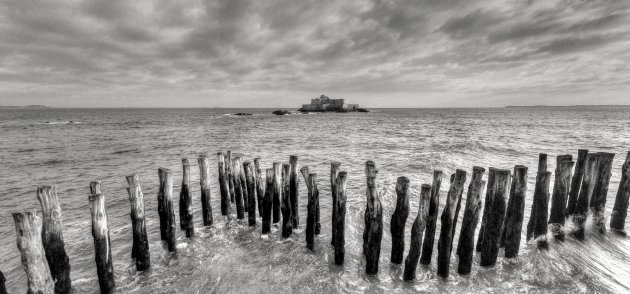 Houten zeewering Saint Malo