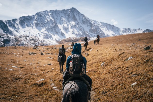 Horse trekking in Kirgizïe.