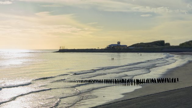 Wandelen met zonsondergang