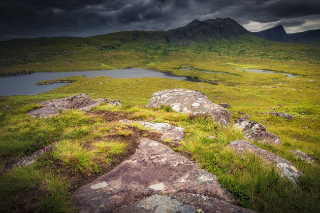 de weidse vlaktes van de Assynt