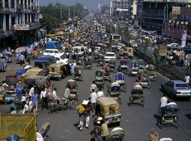 Verkeer in Dhaka, Bangladesh