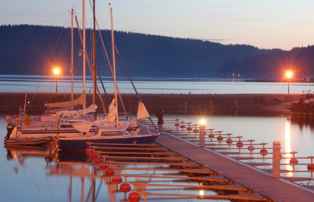 haven Lipno met bijzondere belichting