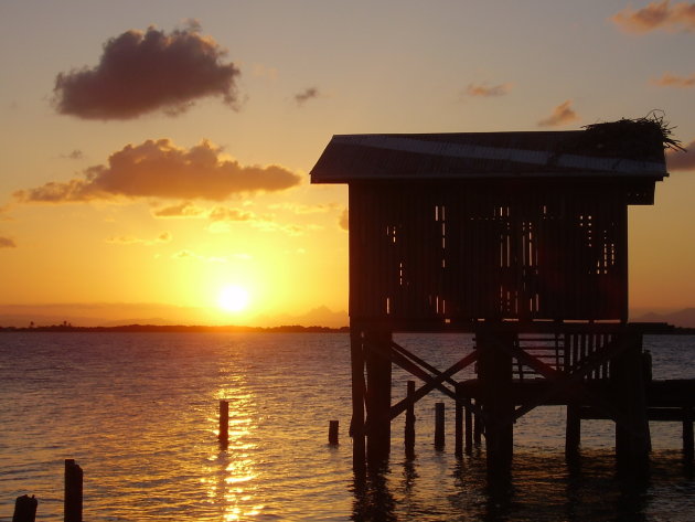 Sunset at Tobago Caye