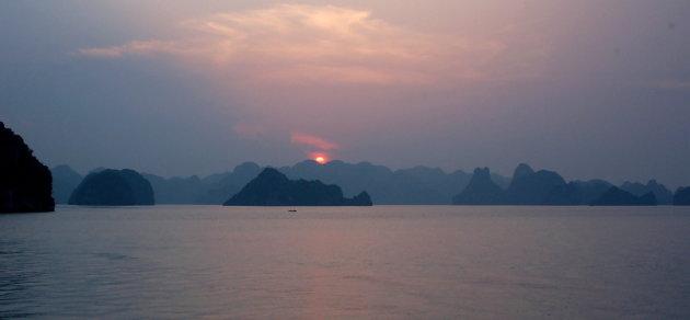 Sunset in Halong Bay