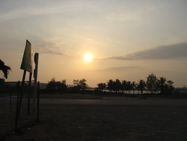 Zonsondergang in Cambodja