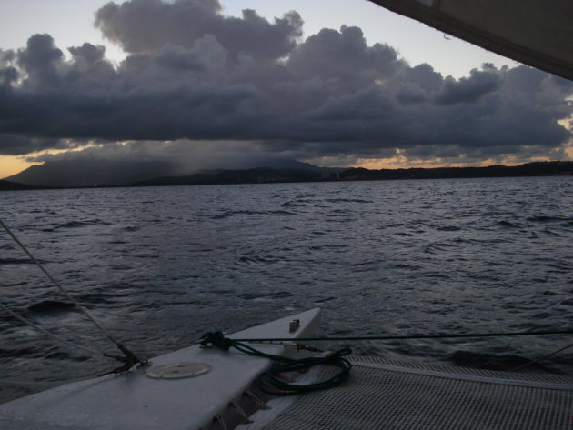 Rain in rainforest (watching from the water)