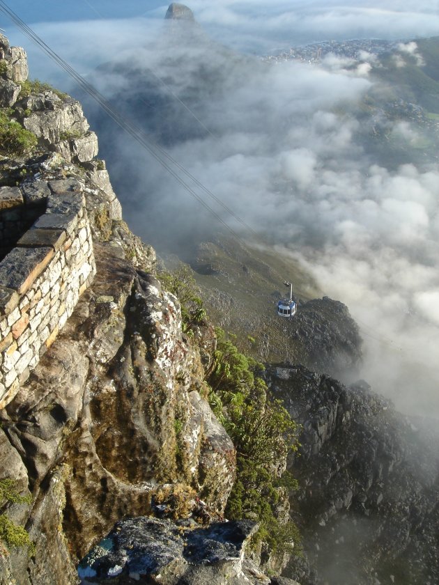 De kabelbaan voor de Tafelberg