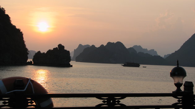 Sunset over Halong Bay