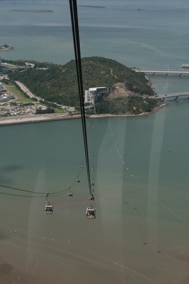 Kabelbaan net buiten Hong Kong