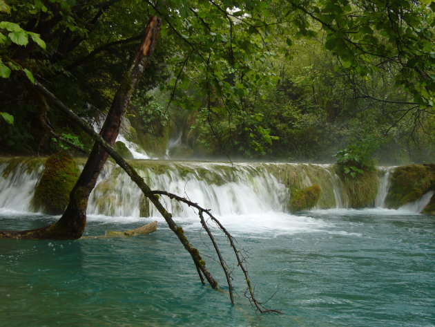 Kleine waterval in Plitvice