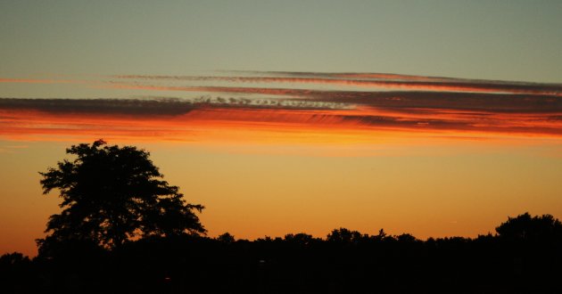 zonsondergang boven het kanaal