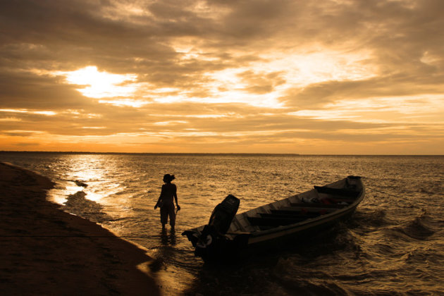 Zonsondergang in Frans Guyana