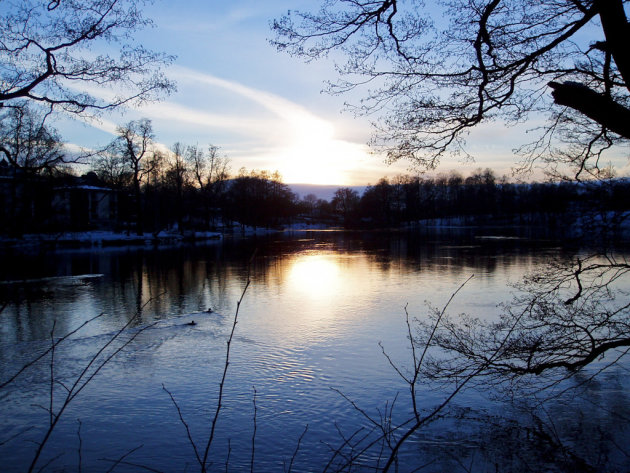 Rust bij zonsondergang in Norrkoping