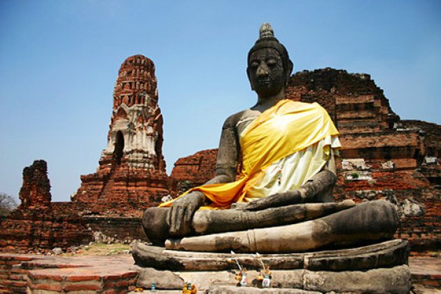 Boeddha beeld in Wat Mahathat, Ayutthaya