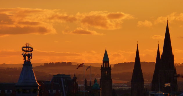 Zonsondergang in Edinburgh