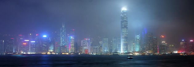 De skyline van Hong Kong