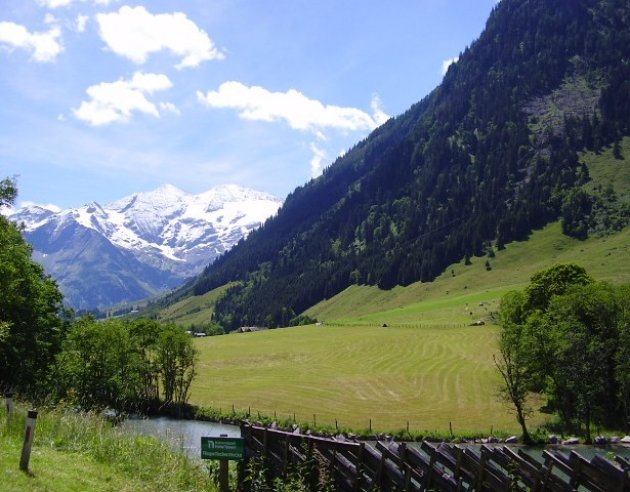 Landschap bij de Gross Glockner HochAlpenStrasse