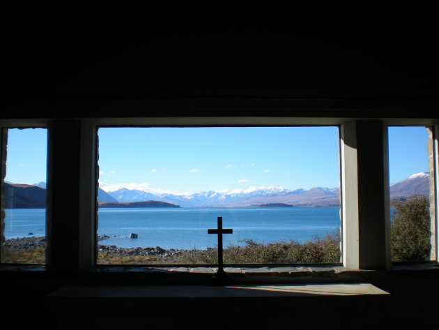 Uitzicht vanuit kerk over 