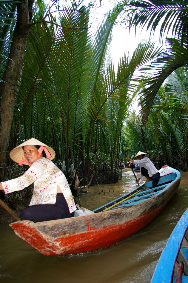 bootjevaren in de Mekong Delta