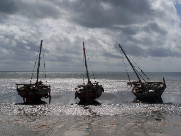 Boten aan de kust