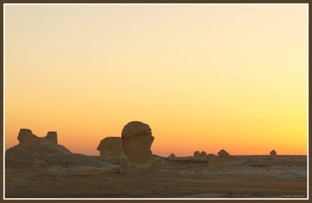 White desert sunrise