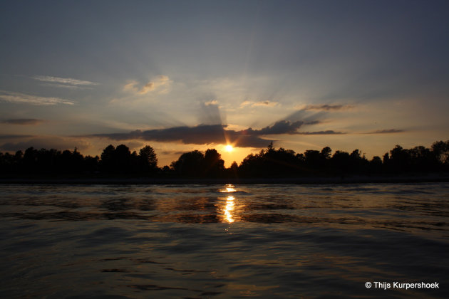 Ondergaande zon in Denemarken