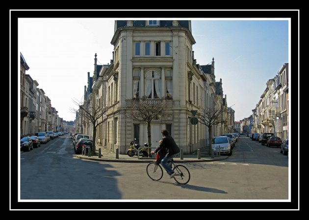 fietser op rotonde