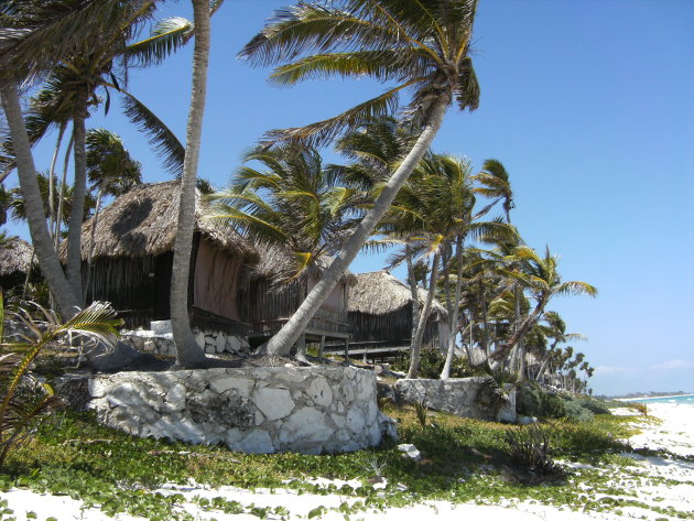 Hutjes aan het strand van Tulum,