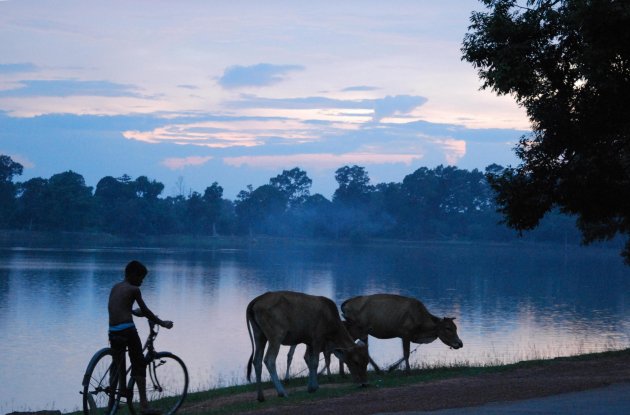 Zonsondergang Angkor