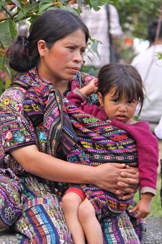 Wachten op de bus in Solola