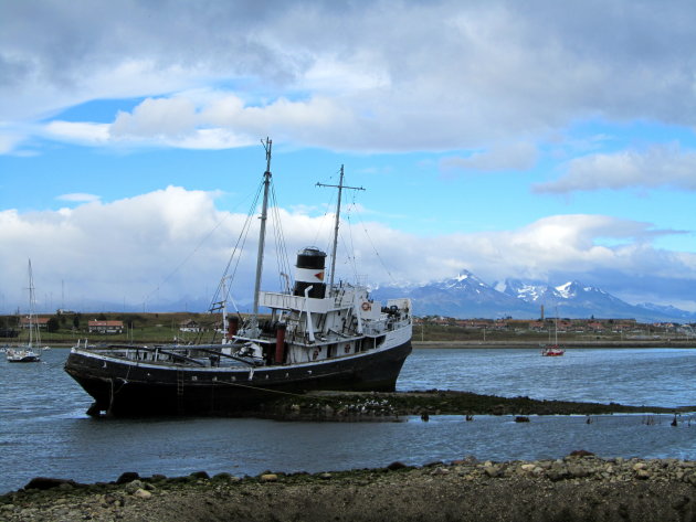 Gestrand schip haven Ushuaia