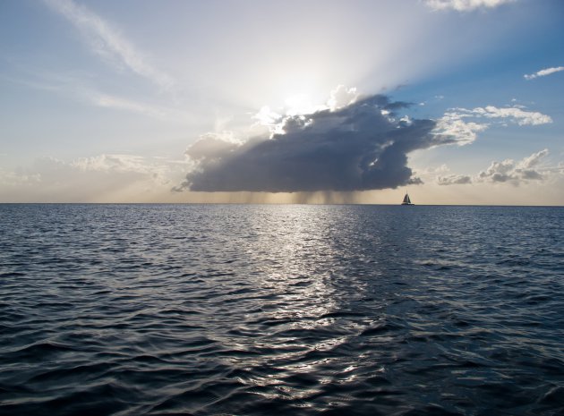 Zonsondergang nabij Saona