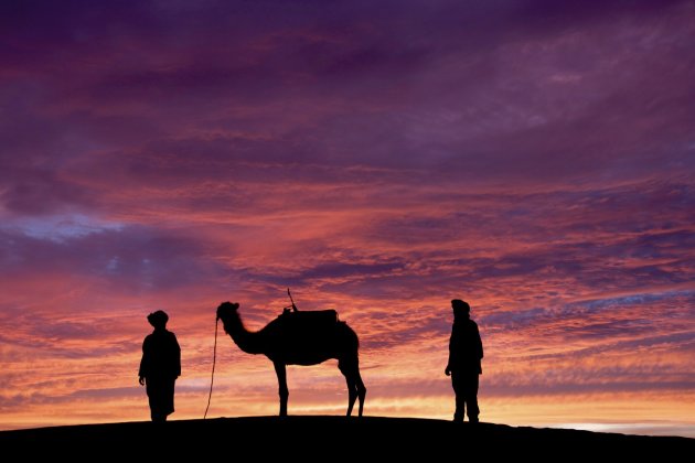 Zonsondergang nabij Oueled Driss