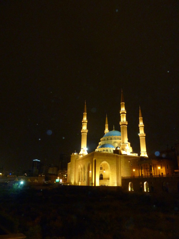Moskee Beiroet in de avond