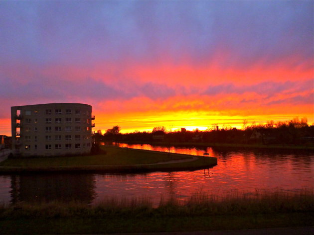 Zonsondergang in Leeuwarden