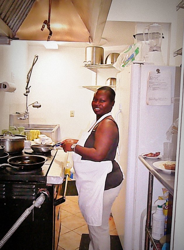 Barbara Ann making my breakfast